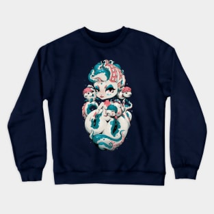 Cute Kawaii Chibi Octopus Mermaid Crewneck Sweatshirt